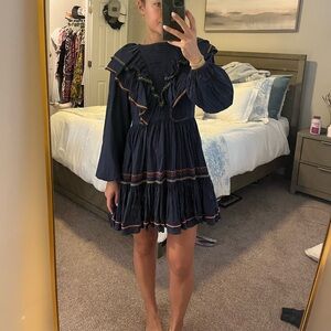 Something Navy frilly fall dress